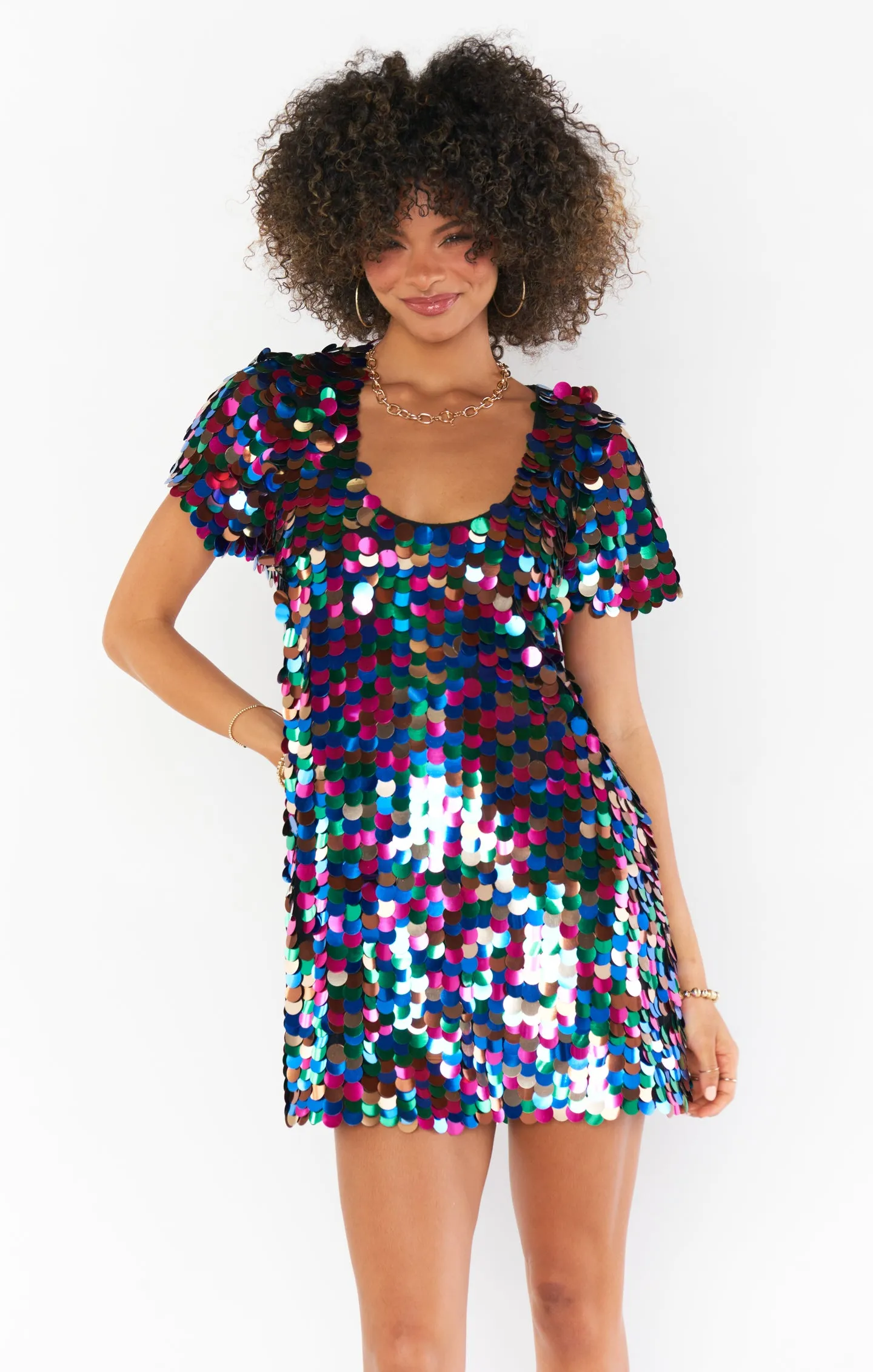 Emi Mini Dress ~ Rainbow Sequins sold by Show Me Your MuMu product image thumbnail 3