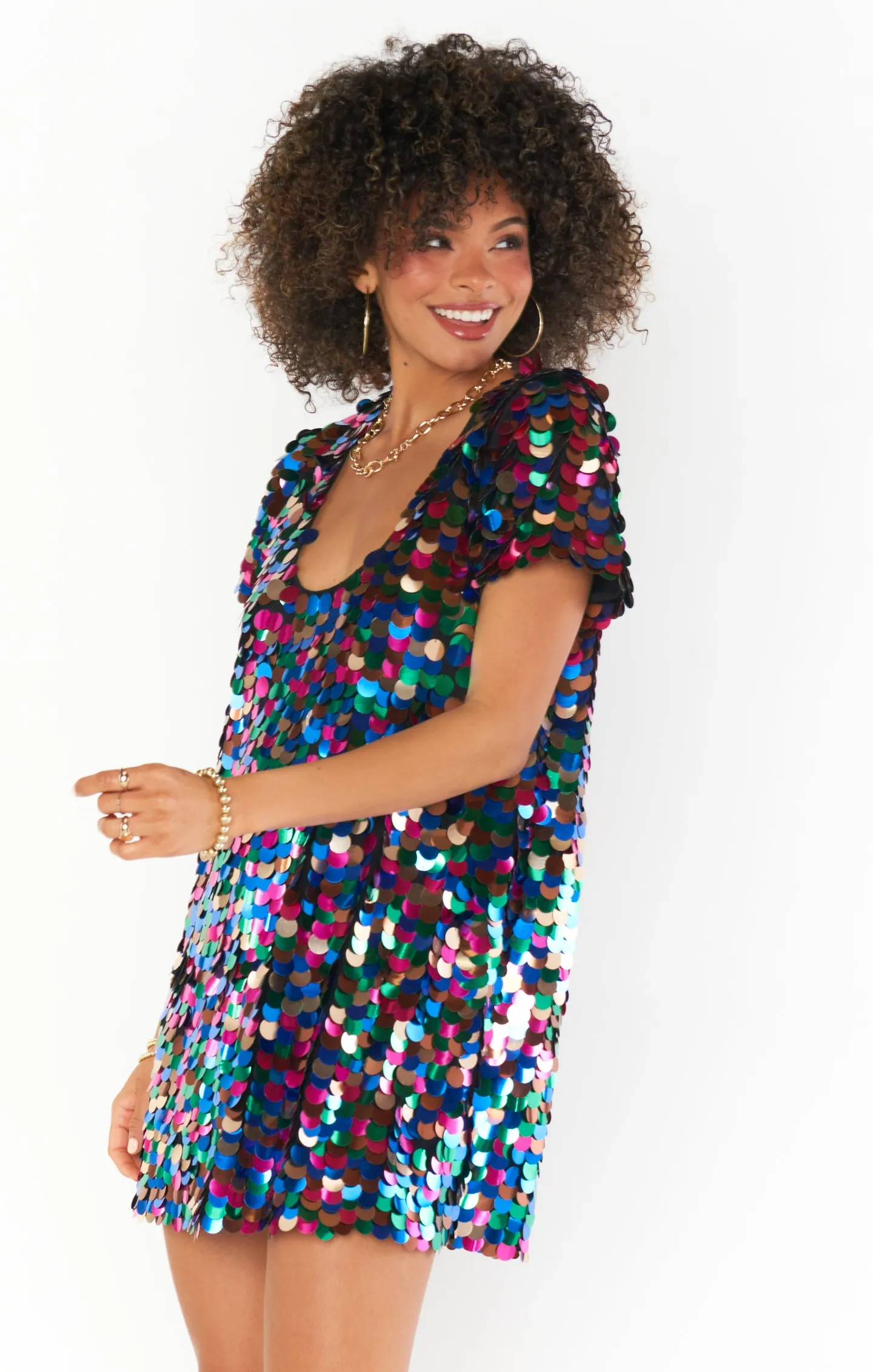 Emi Mini Dress ~ Rainbow Sequins sold by Show Me Your MuMu product image thumbnail 4