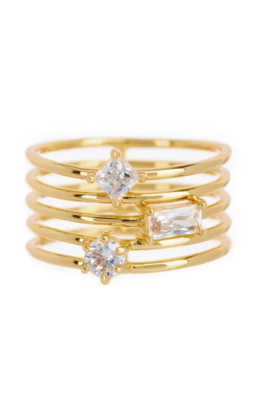 LUV AJ Triple Stone Stack Ring ~ Gold sold by Show Me Your MuMu