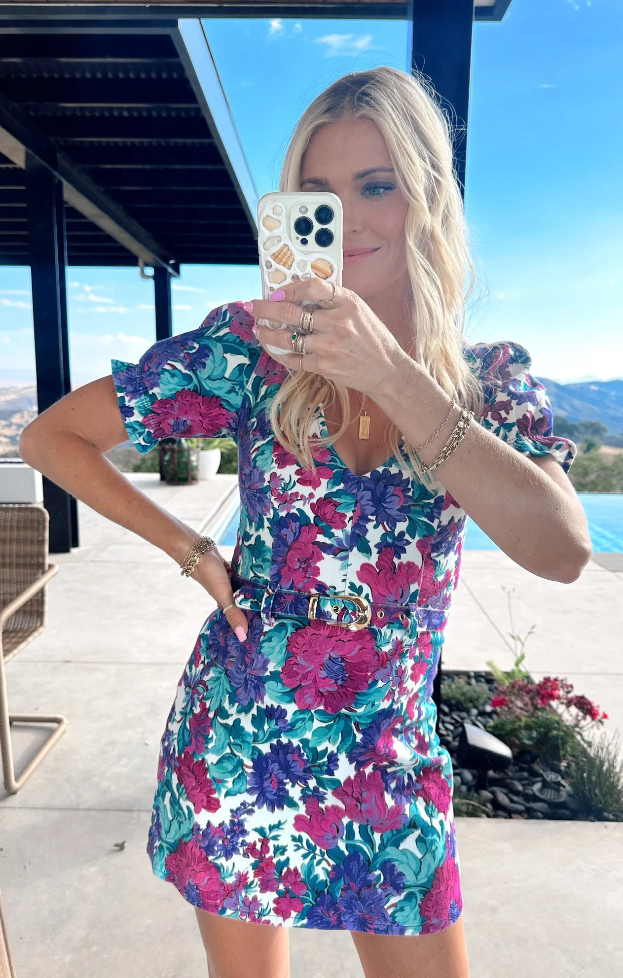Zia Mini Dress ~ Magenta Blooms Denim sold by Show Me Your MuMu product image thumbnail 5