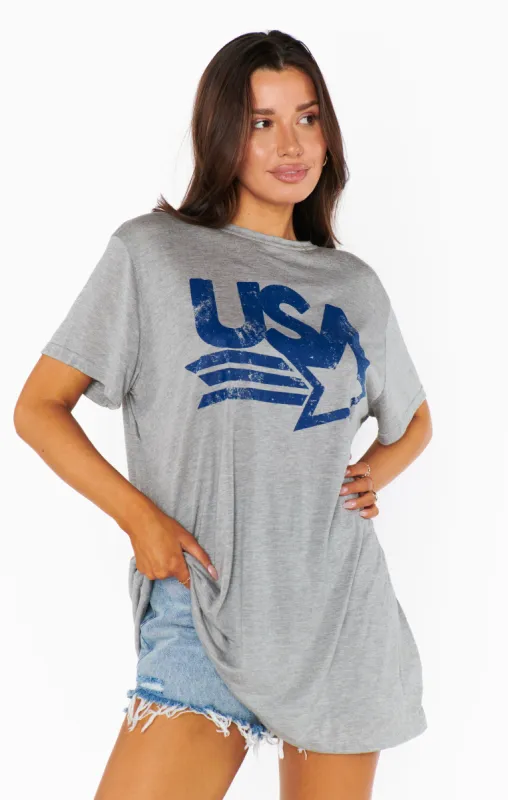 Overnight Tee ~ USA Navy Graphic sold by Show Me Your MuMu