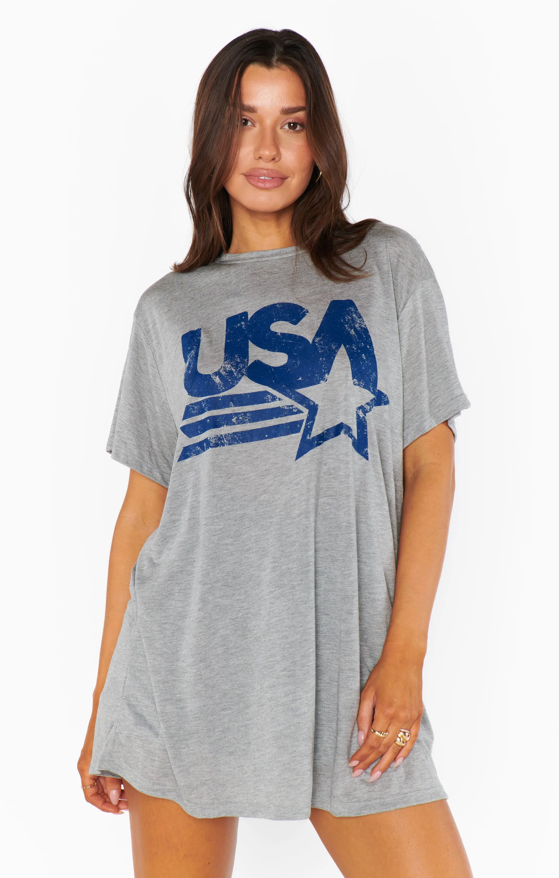 Overnight Tee ~ USA Navy Graphic sold by Show Me Your MuMu product image thumbnail 4