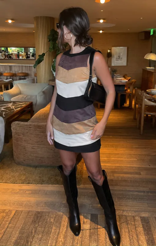 Mod Mini Dress ~ Faux Suede Chevron sold by Show Me Your MuMu