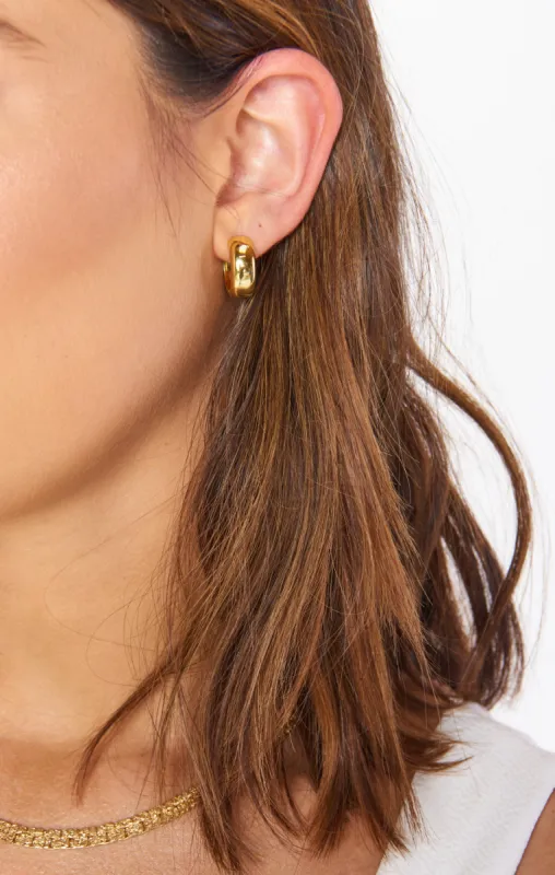 Luv AJ Monaco Huggie Earrings ~ Gold sold by Show Me Your MuMu