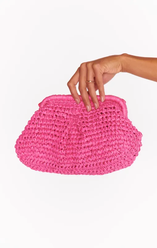 Ria Raffia Clutch ~ Hot Pink sold by Show Me Your MuMu