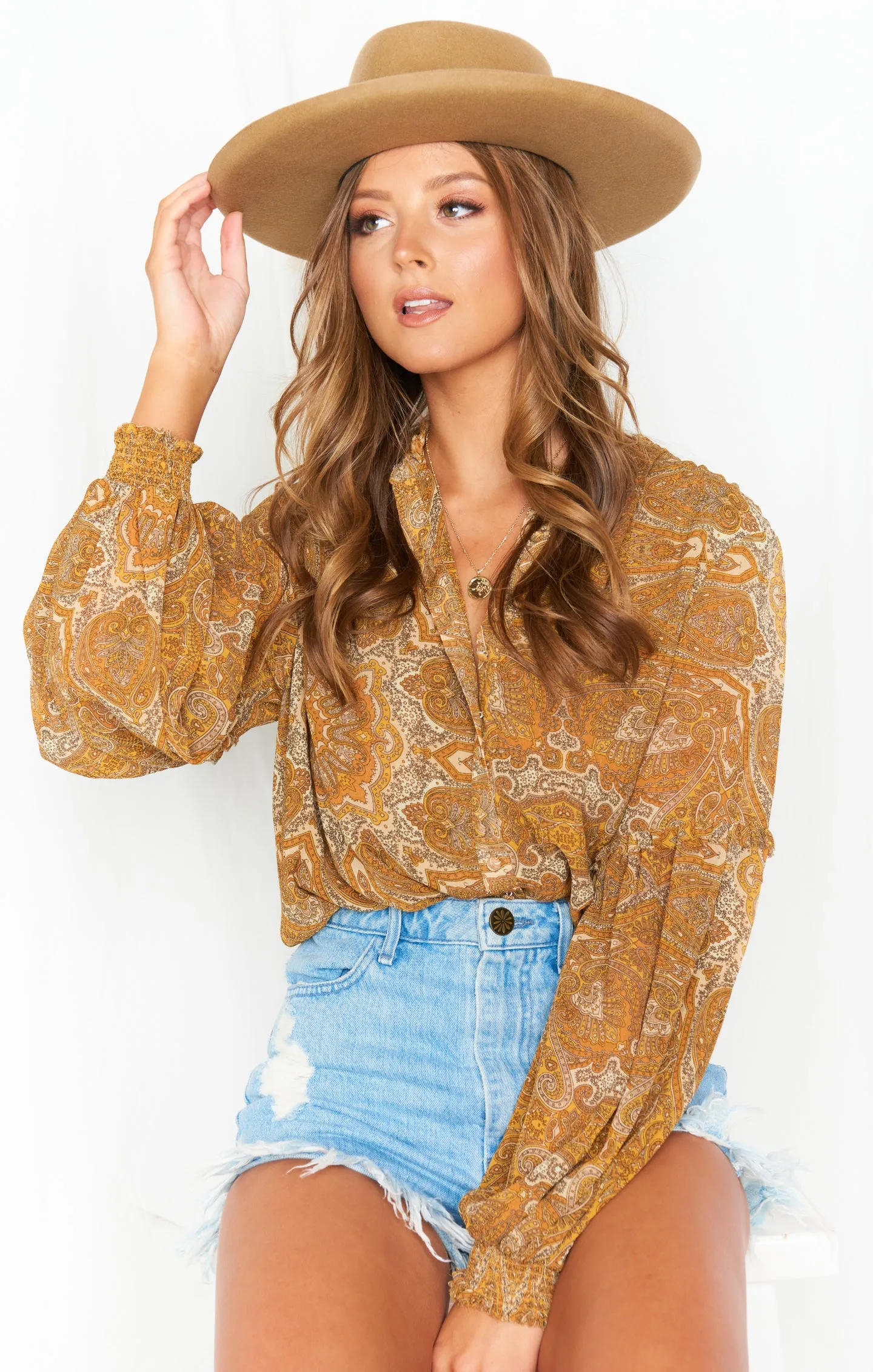 Lack of Color Val Diamond Wide Brim Hat ~ Desert Tan sold by Show Me Your MuMu product image thumbnail 3