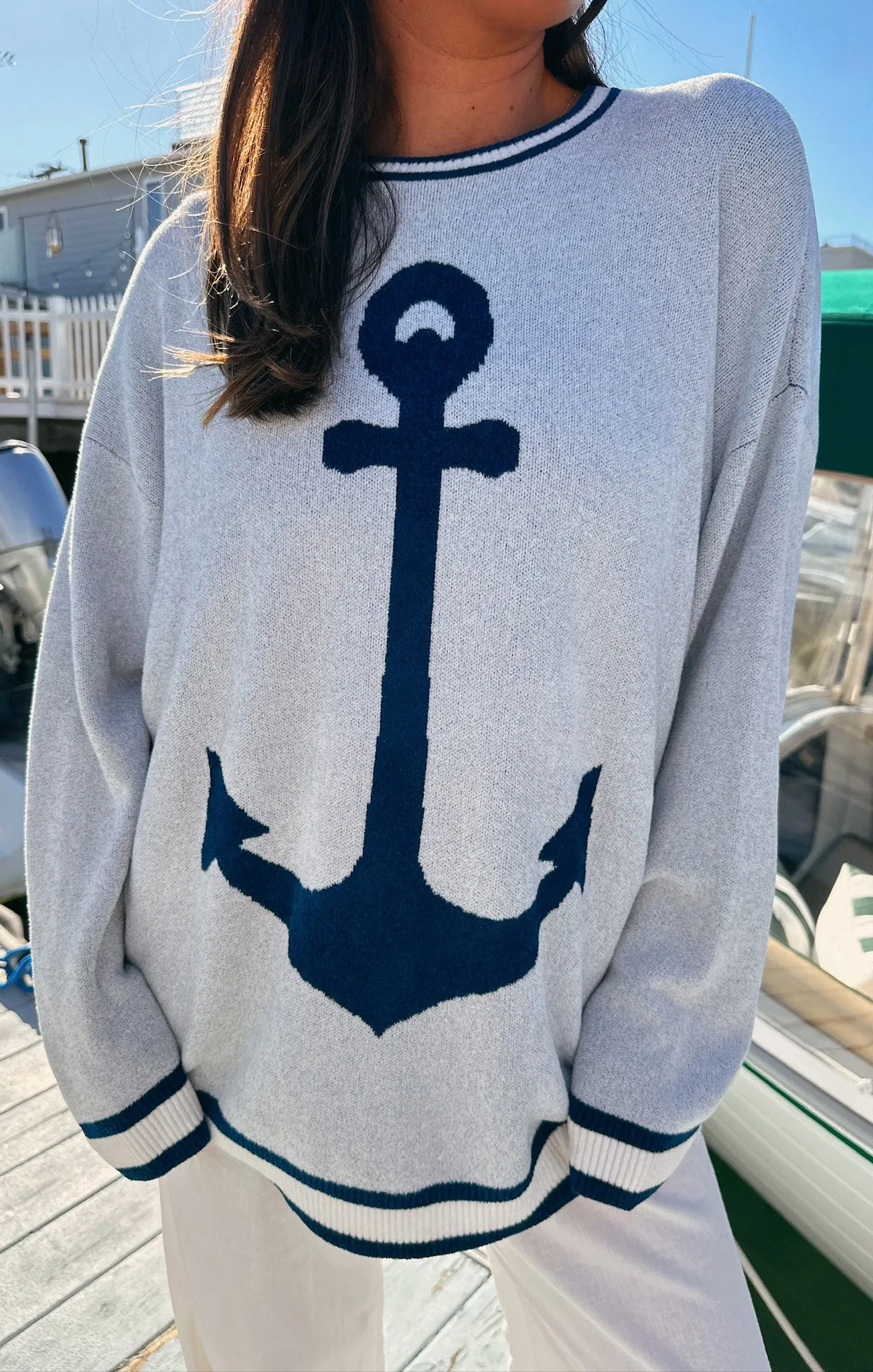 Adventure Sweater ~ Anchor Graphic Knit sold by Show Me Your MuMu product image thumbnail 3