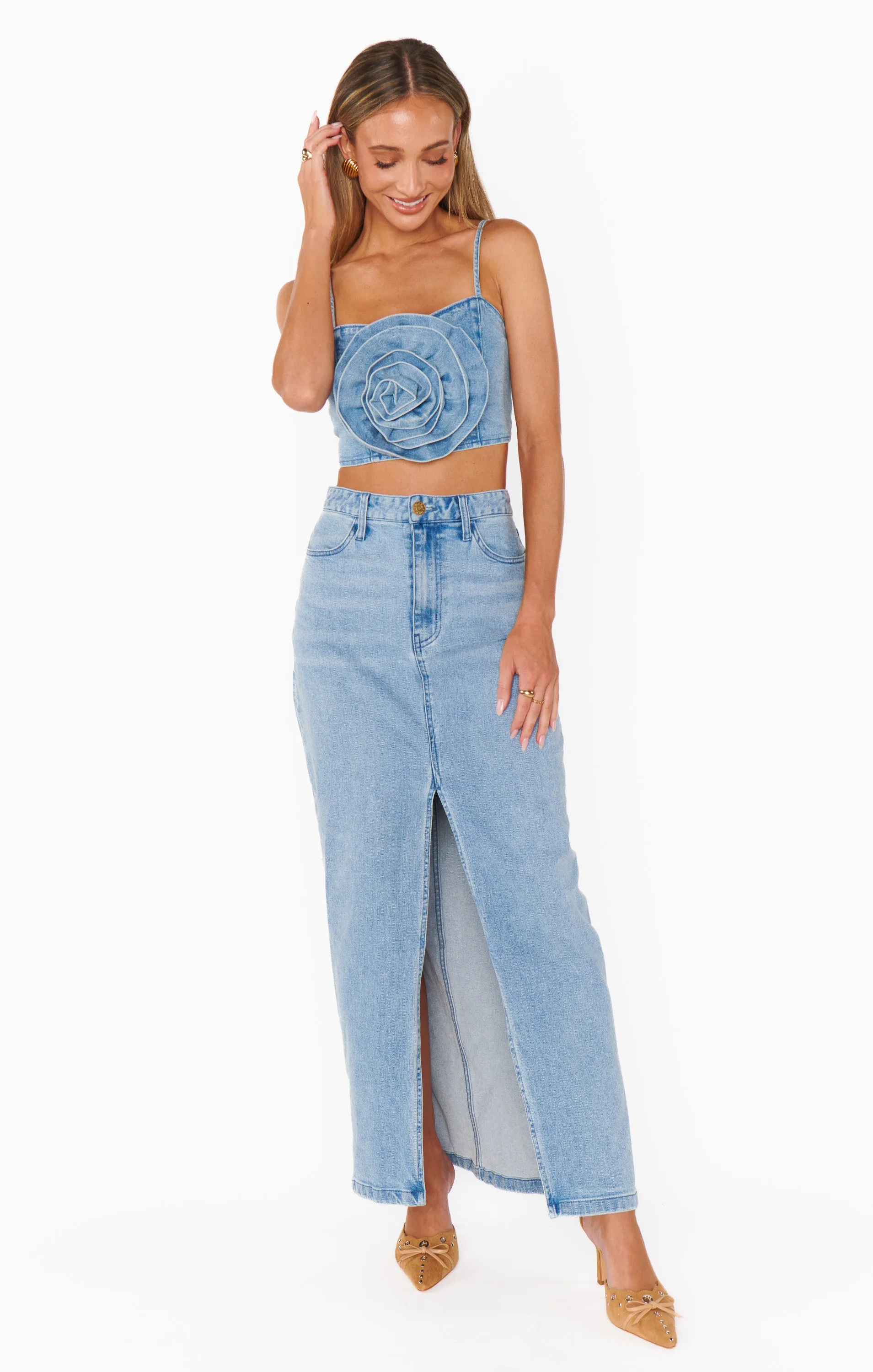 Flower Top ~ Stone Blue sold by Show Me Your MuMu product image thumbnail 4