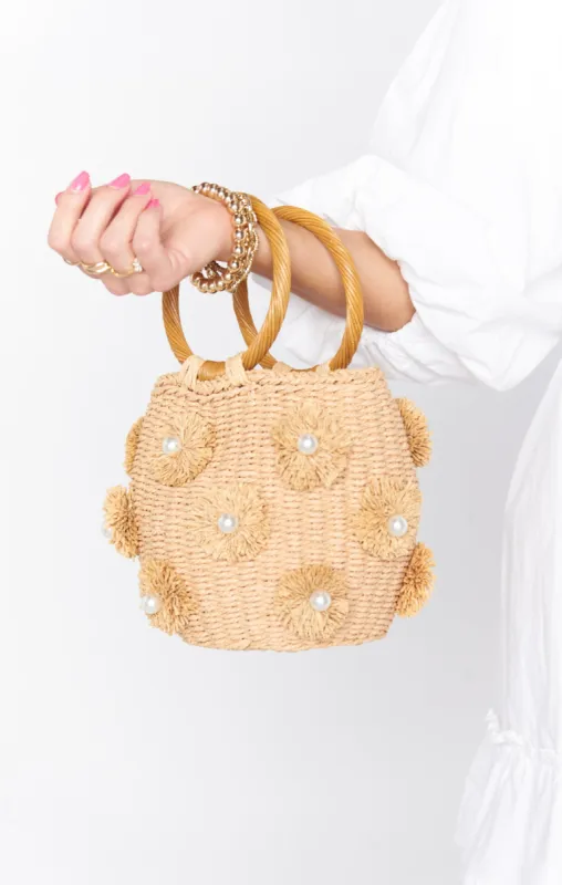 Elia Straw Bag ~ Natural/White sold by Show Me Your MuMu