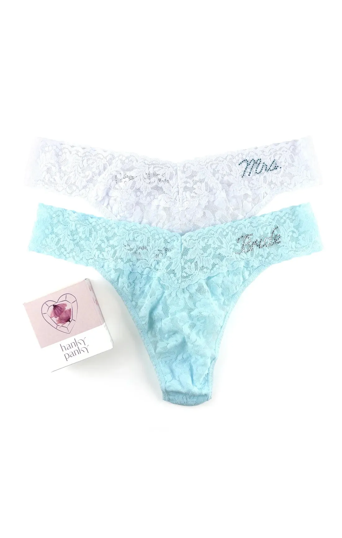 Hanky Panky Bride & Mrs. Original Rise Thong Gift Set ~ White/Blue sold by Show Me Your MuMu product image thumbnail 2