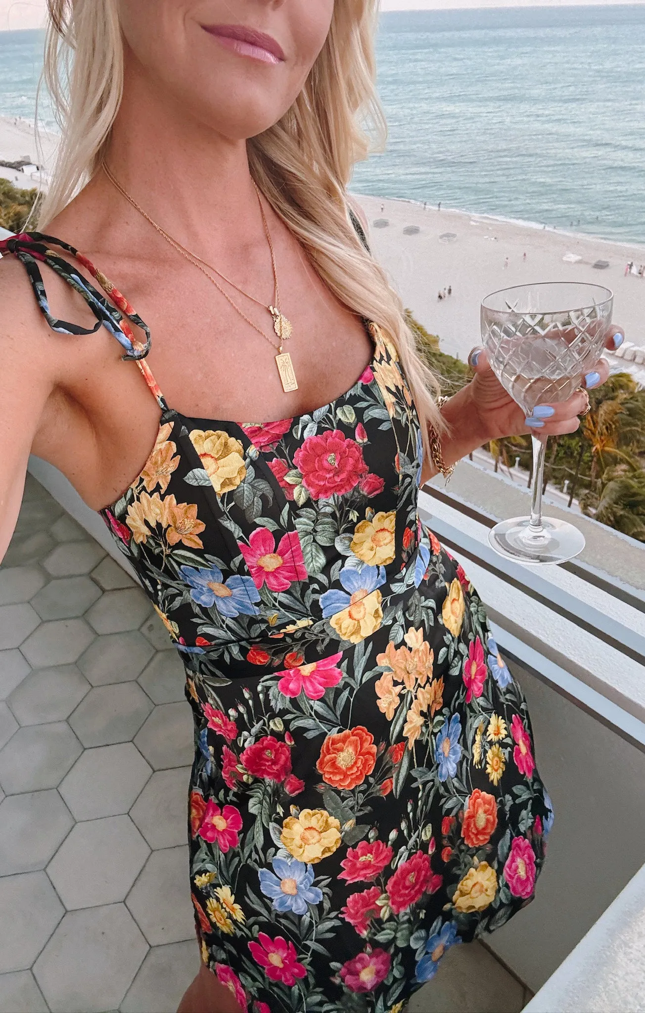 Julie Mini Dress ~ Charm Peony Black Luxe Satin sold by Show Me Your MuMu product image thumbnail 4