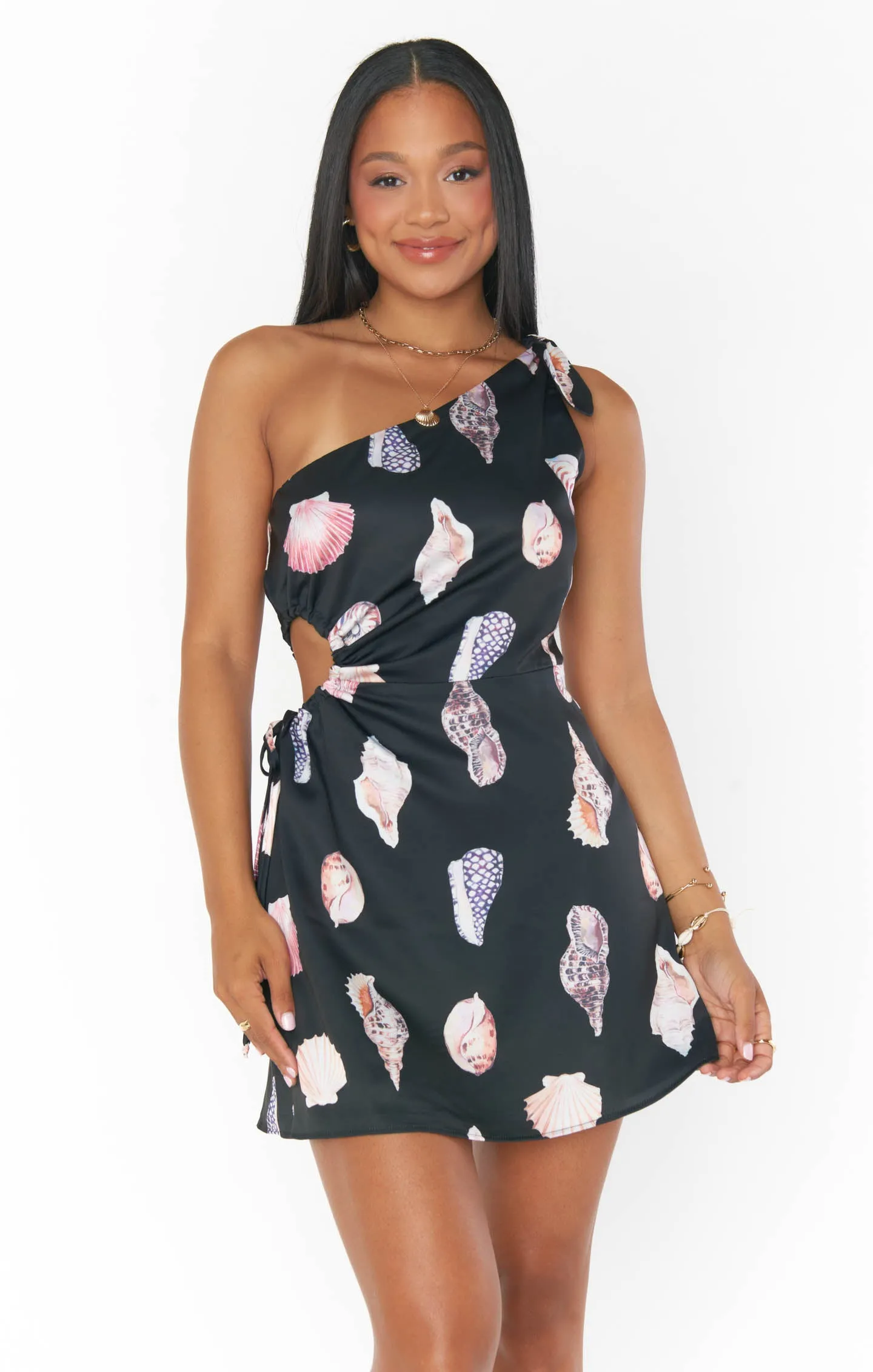 Kenz Mini Dress ~ Black Shell Luxe Satin sold by Show Me Your MuMu product image thumbnail 5