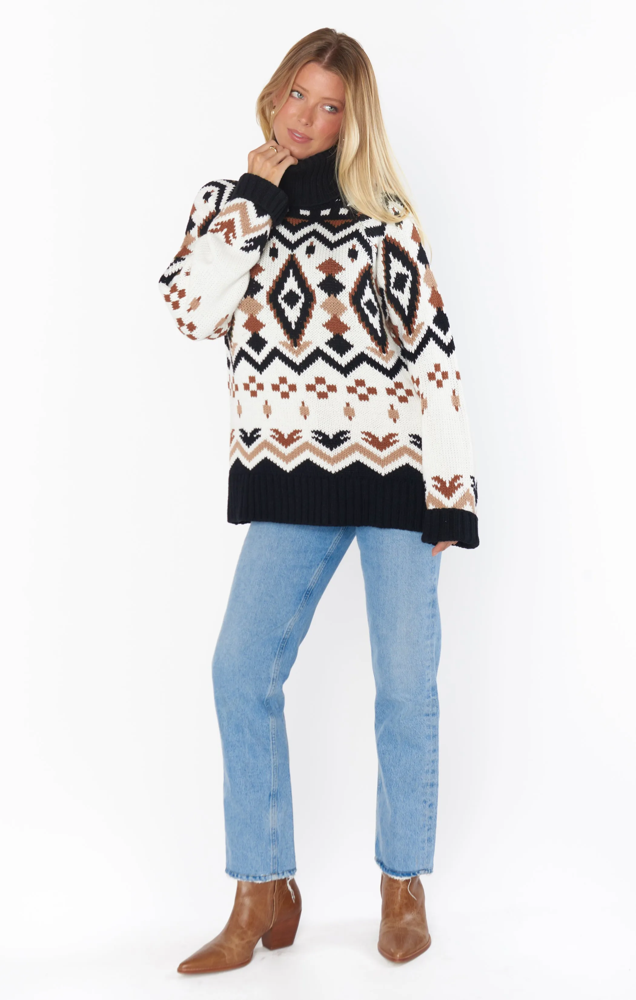 Vail Sweater ~ Neutral Faire Isle sold by Show Me Your MuMu product image thumbnail 5