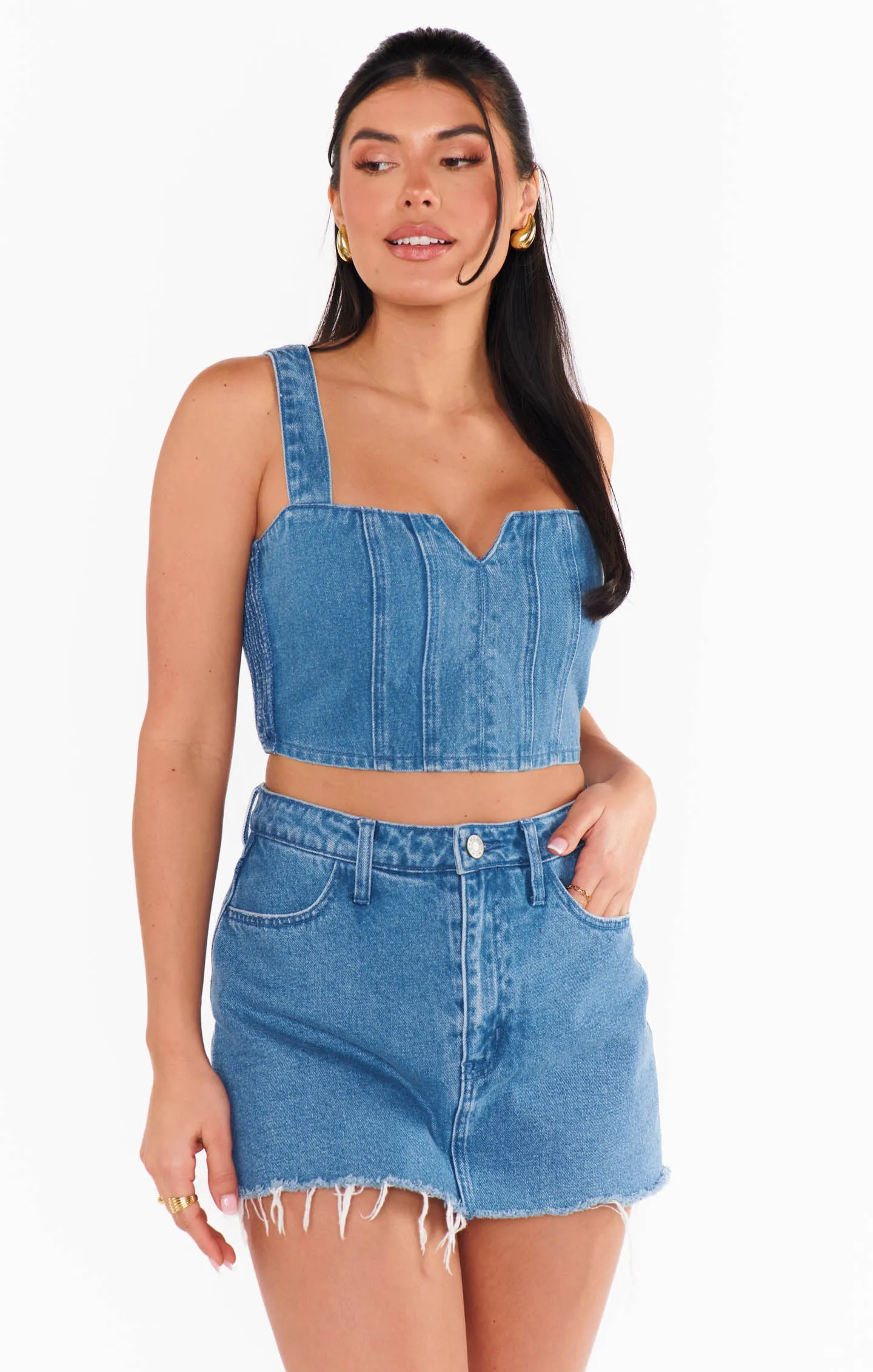 Crossroads Corset Top ~ Foggy Blue sold by Show Me Your MuMu product image thumbnail 5