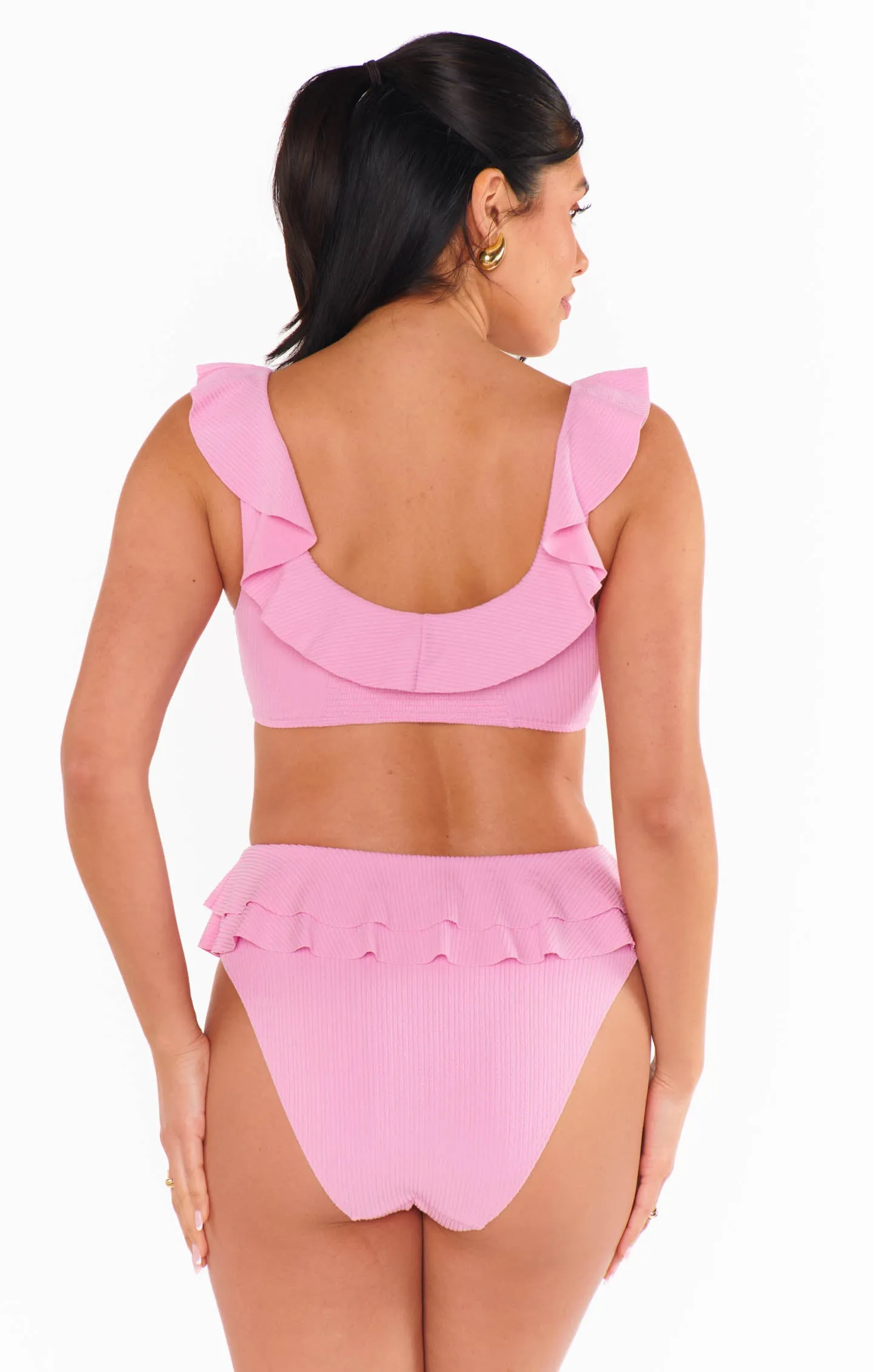 Island Double Ruffle Bottom ~ Pink Sands Rib Scrunch sold by Show Me Your MuMu product image thumbnail 2