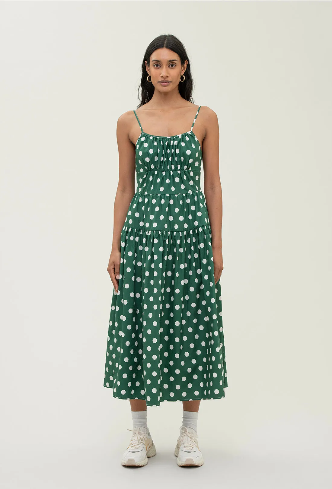 Solace Dress - Cream Spot/Green sold by Shrimps product image thumbnail 3