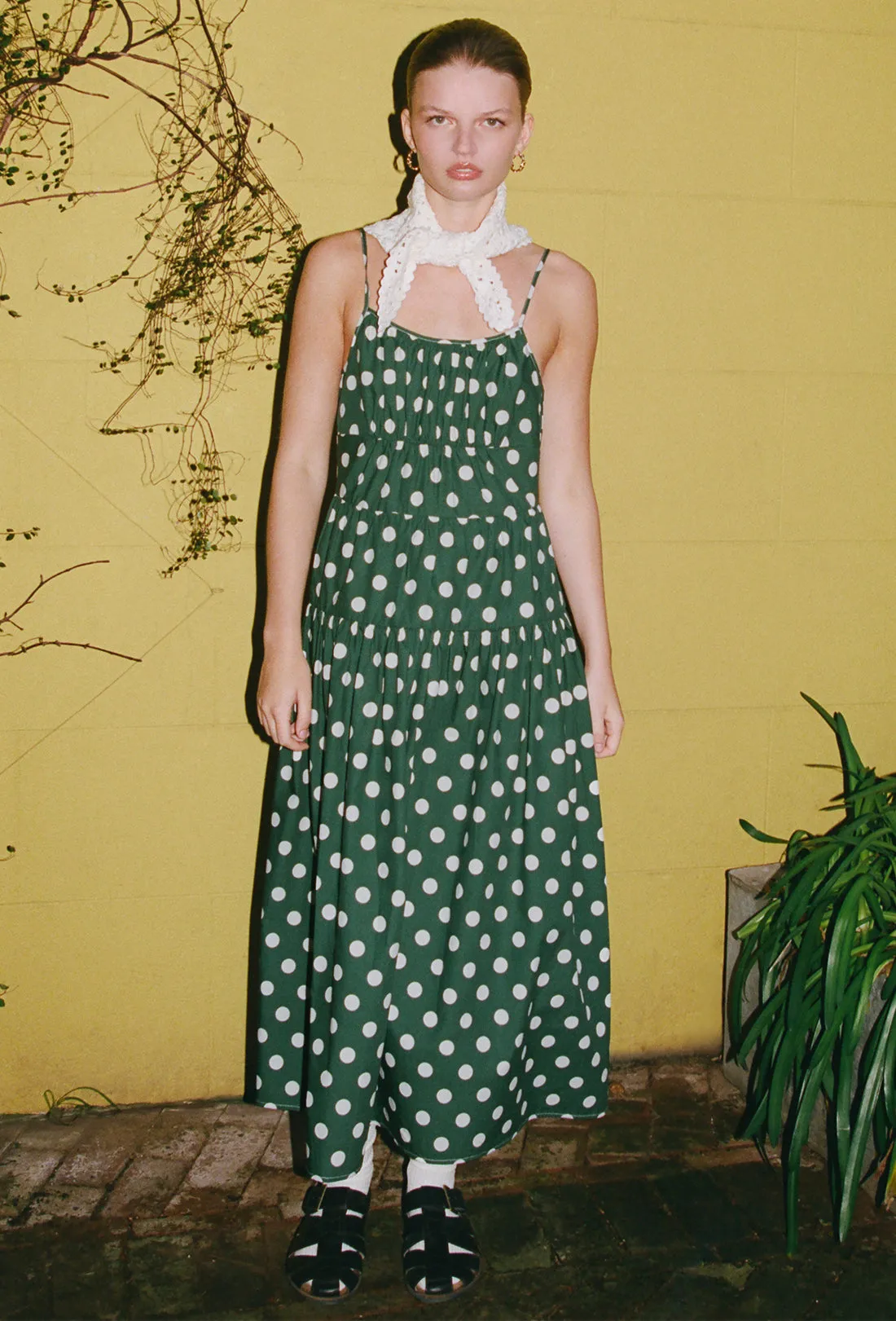 Solace Dress - Cream Spot/Green sold by Shrimps product image thumbnail 2