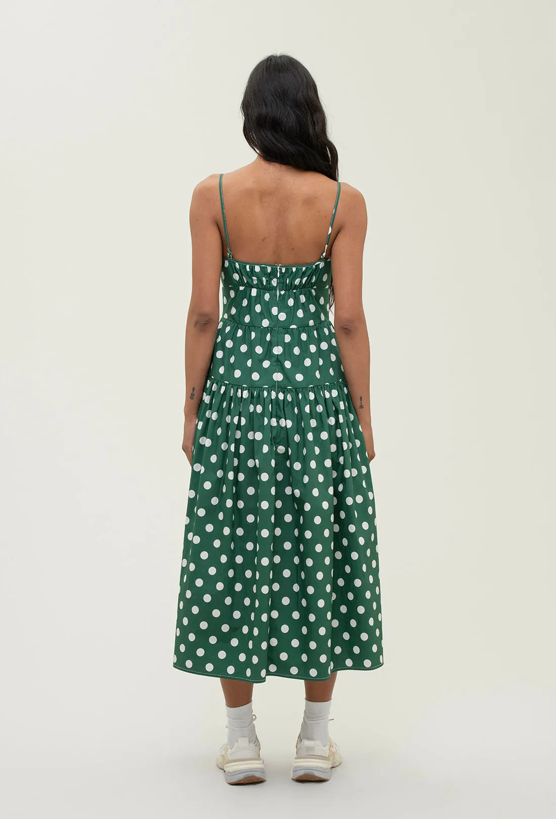 Solace Dress - Cream Spot/Green sold by Shrimps product image thumbnail 5