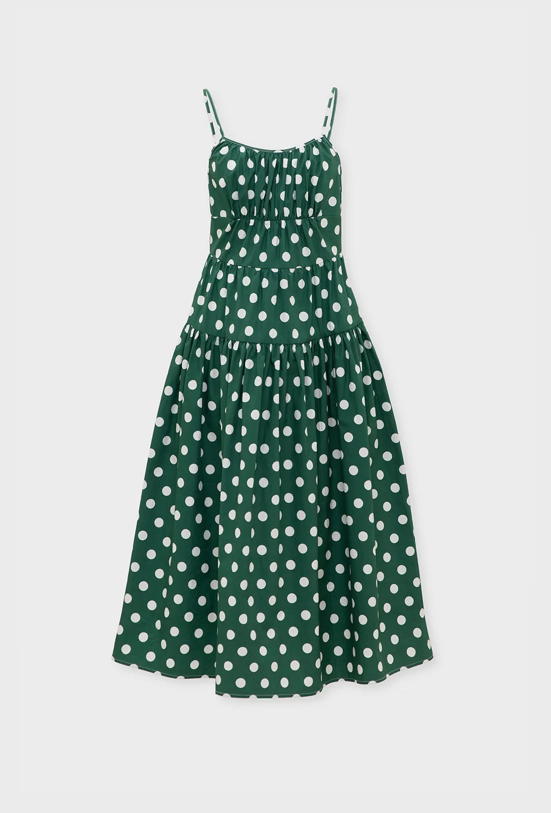 Solace Dress - Cream Spot/Green sold by Shrimps