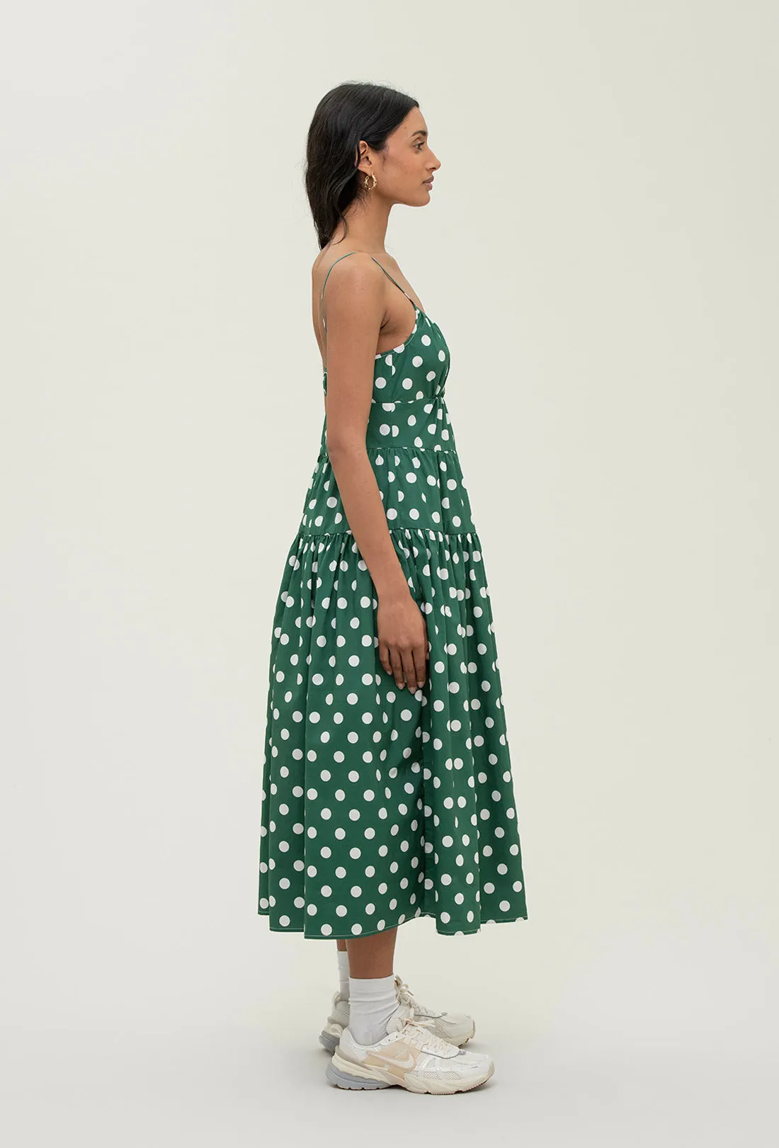 Solace Dress - Cream Spot/Green sold by Shrimps product image thumbnail 4