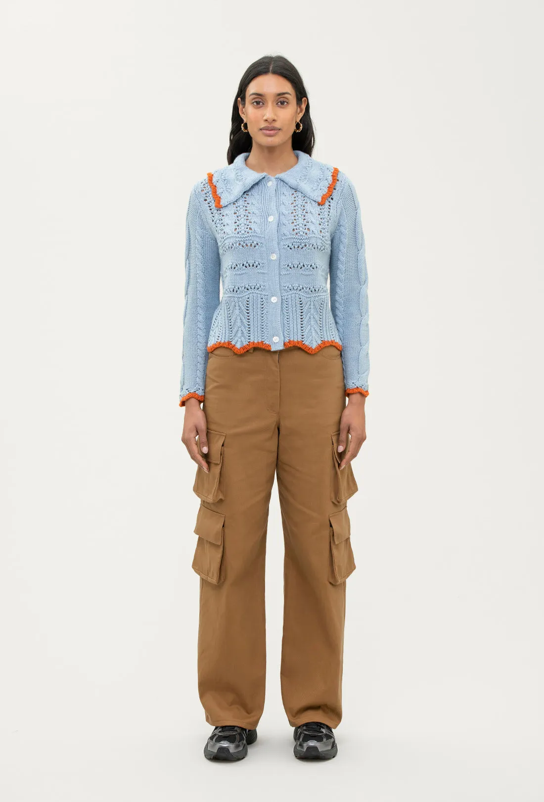 Trixie Cardigan - China Blue/Rust sold by Shrimps product image thumbnail 3