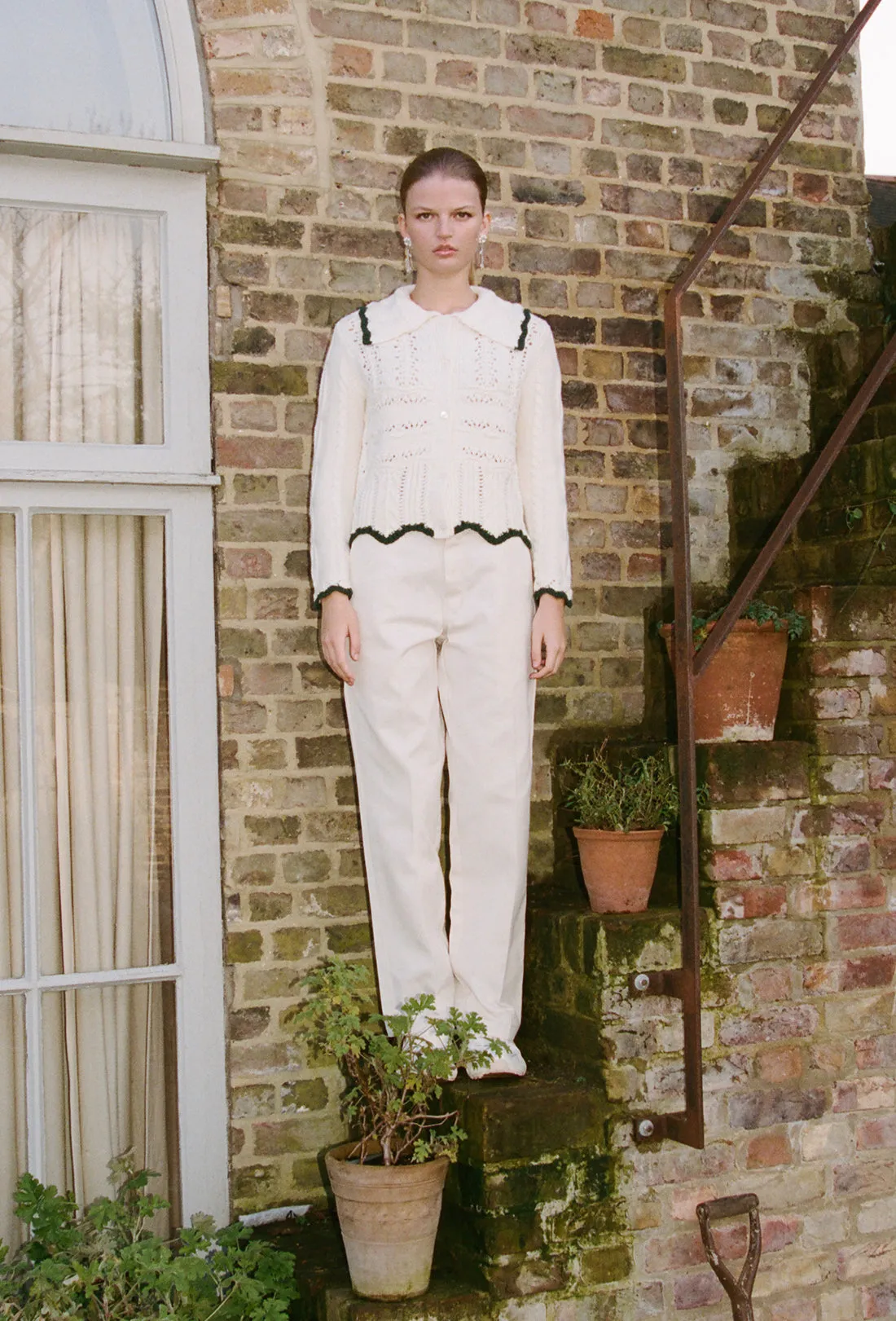 Trixie Cardigan - Cream/Green sold by Shrimps product image thumbnail 2