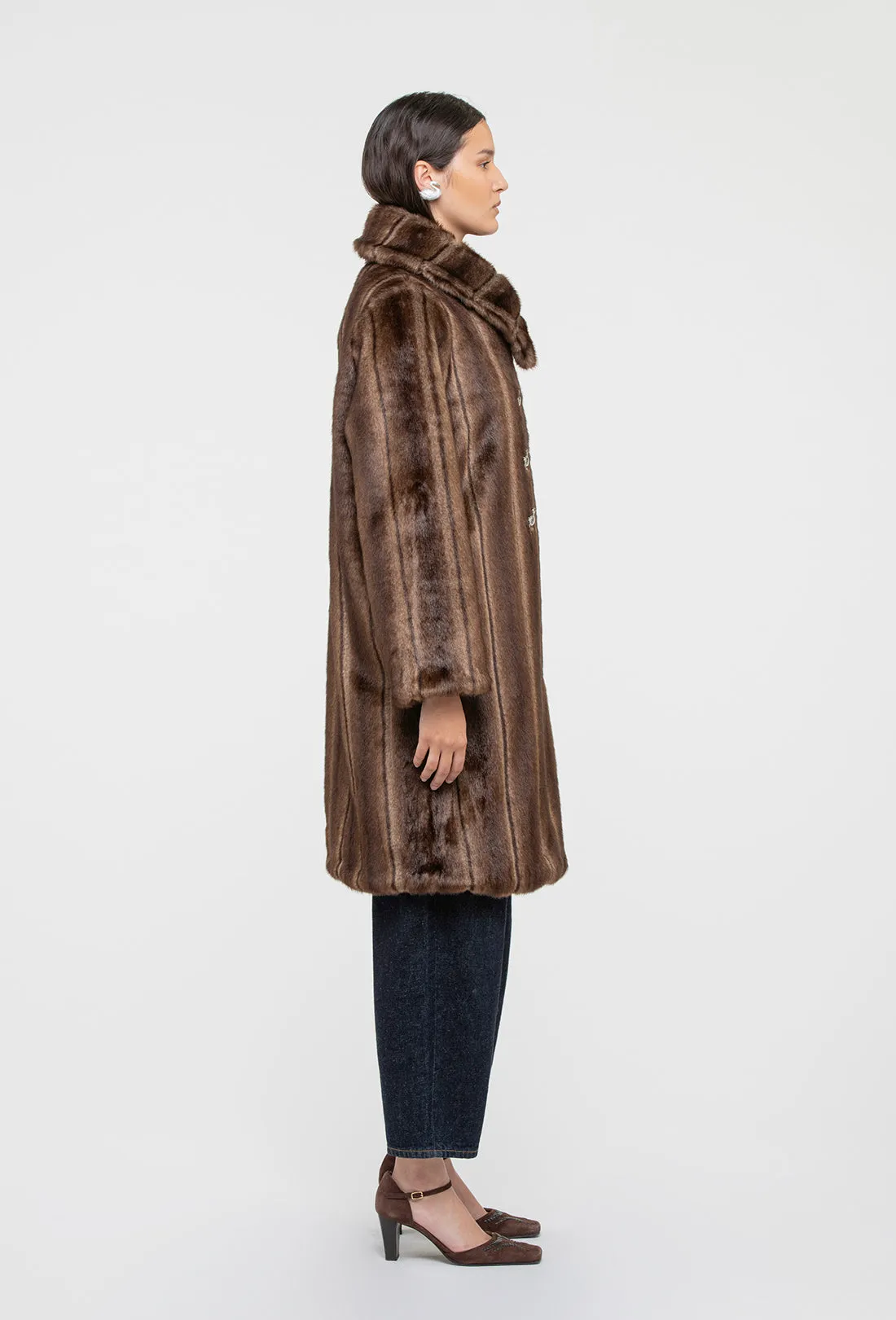 Vincent Coat - Faux Mink sold by Shrimps product image thumbnail 4