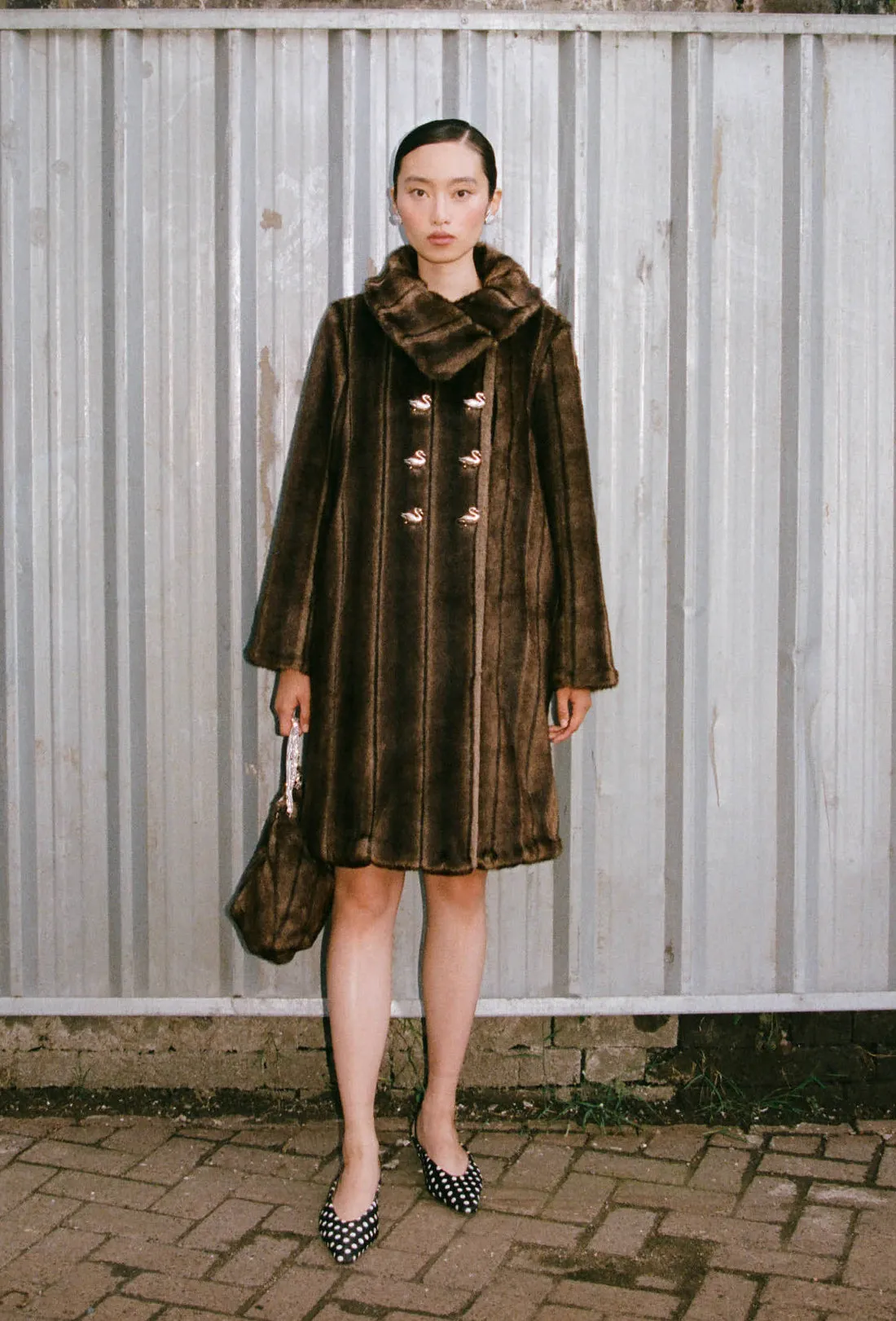 Vincent Coat - Faux Mink sold by Shrimps product image thumbnail 2