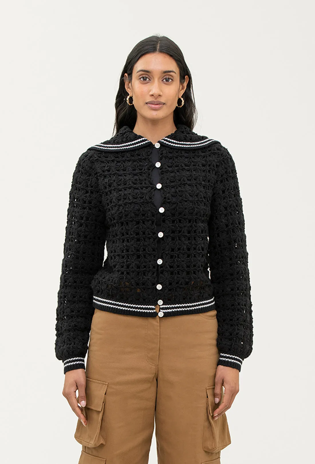 Magic Cardigan - Black/Cream sold by Shrimps product image thumbnail 4