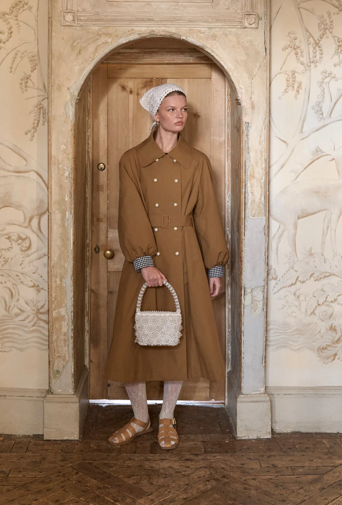 Birch Trench Coat - Tan/Black Gingham sold by Shrimps product image thumbnail 2