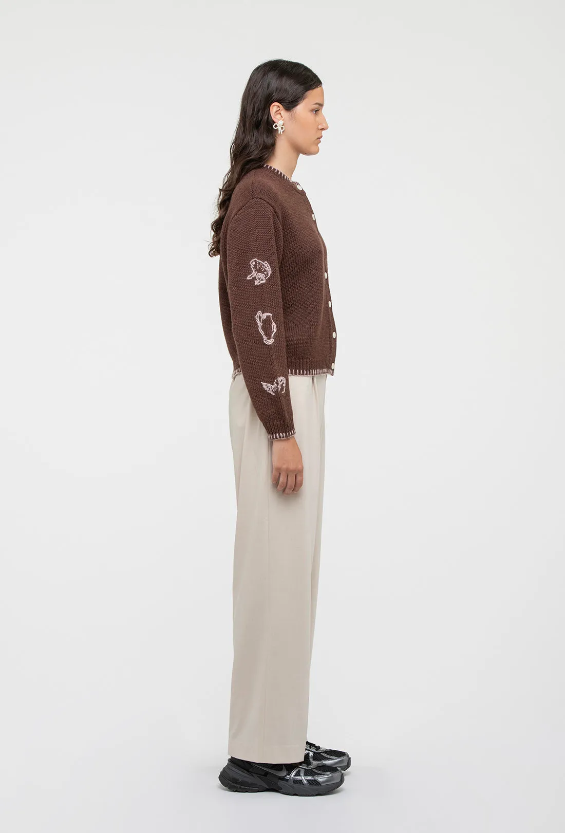 Hartley Cardigan - Chocolate Brown/Pale Pink sold by Shrimps product image thumbnail 4