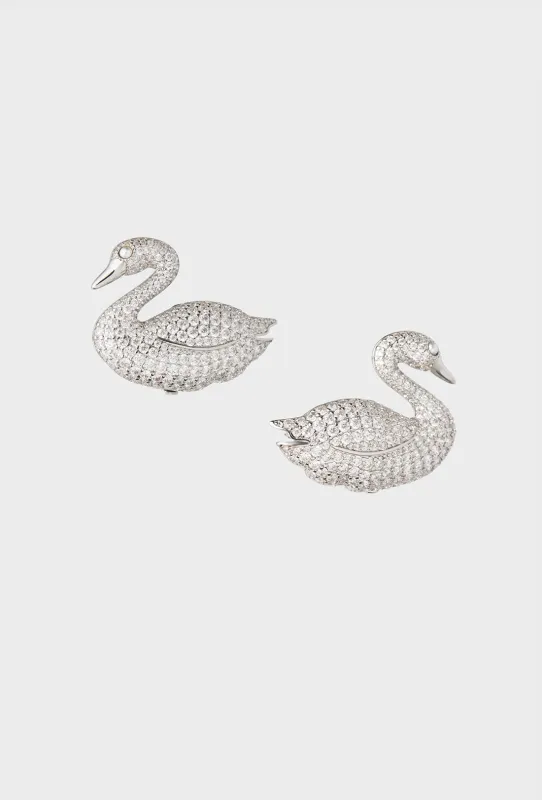 Swan Earrings - Silver made by Shrimps