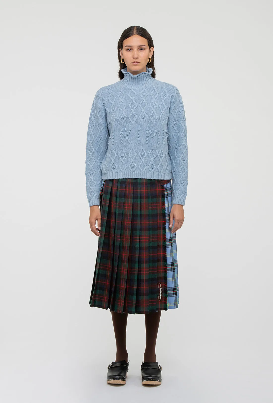 Anya Skirt - Blue/Brown Tartan sold by Shrimps product image thumbnail 4