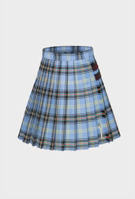 Murphy Skirt - Blue Tartan sold by Shrimps