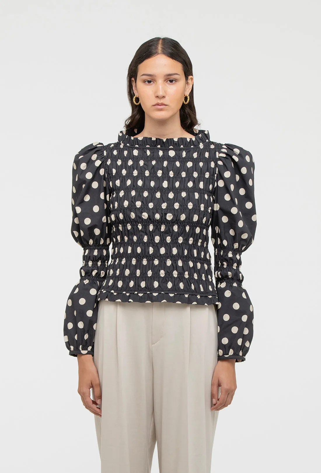 Antoon Blouse - Black/Ecru Spot sold by Shrimps product image thumbnail 3
