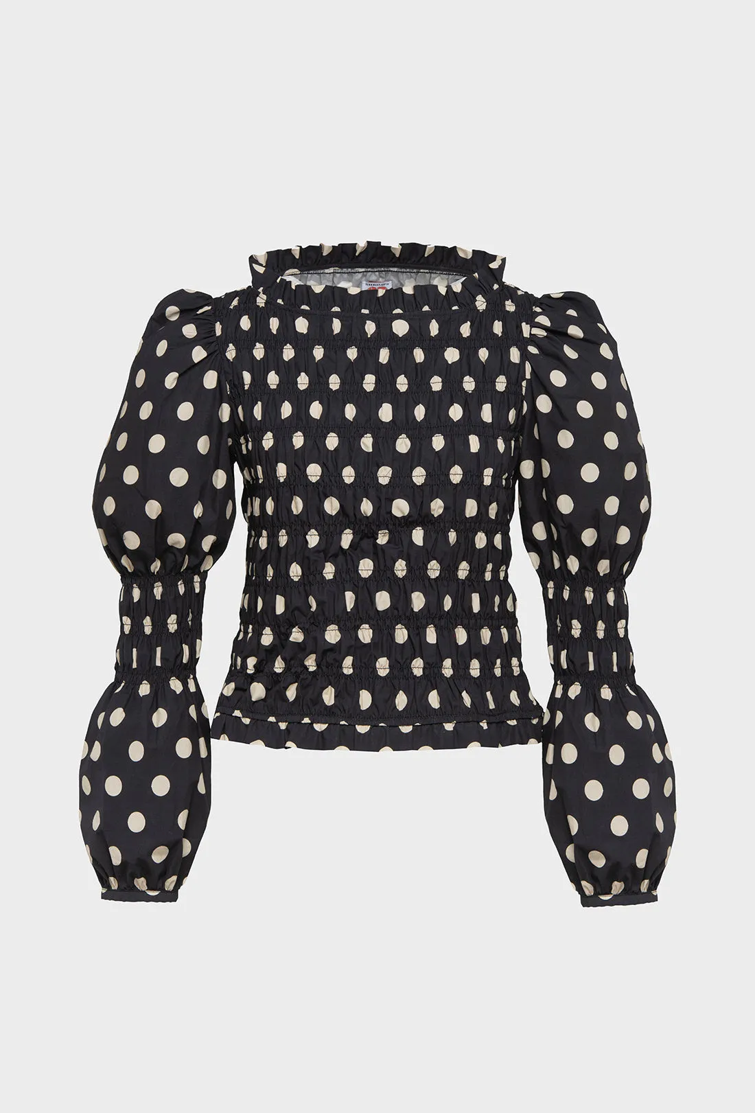 Antoon Blouse - Black/Ecru Spot sold by Shrimps