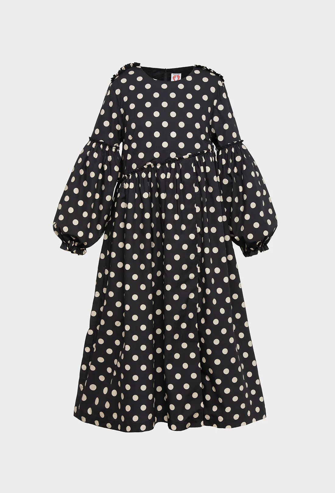 Fenella Dress - Black/Ecru Spot sold by Shrimps