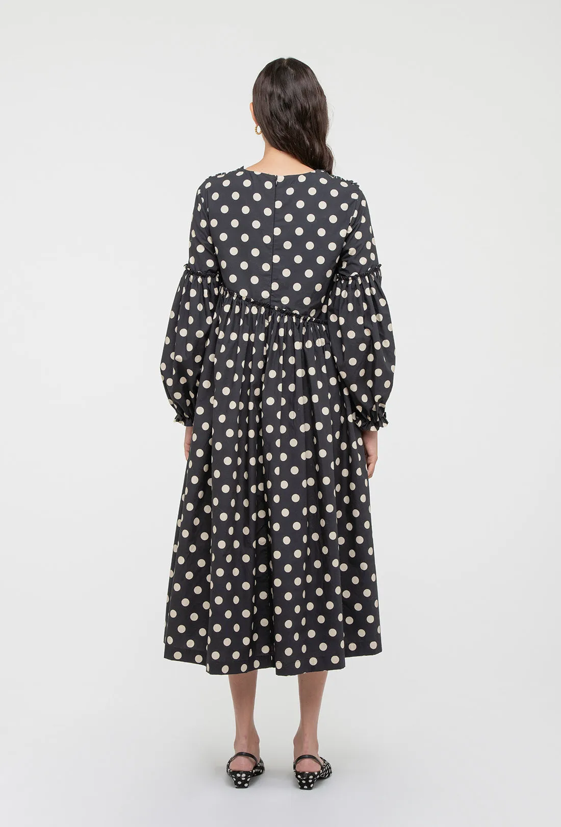 Fenella Dress - Black/Ecru Spot sold by Shrimps product image thumbnail 5