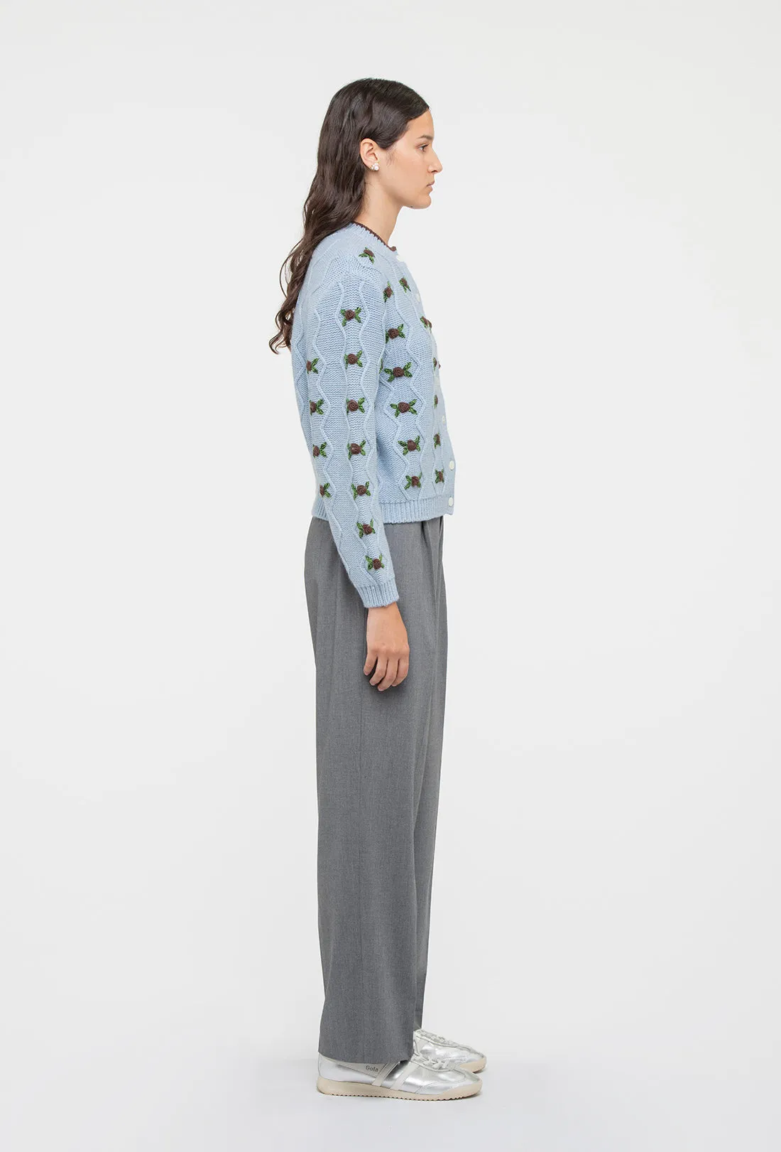 Bloom Cardigan - China Blue/Chocolate Brown sold by Shrimps product image thumbnail 4