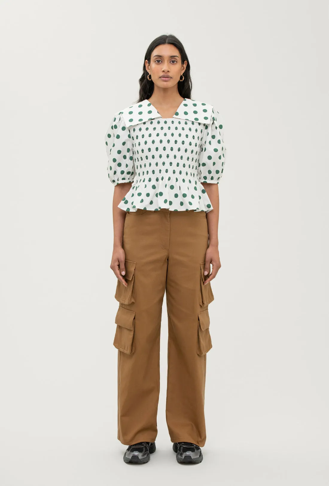 Rowan Blouse - Green Spot/Cream sold by Shrimps product image thumbnail 4