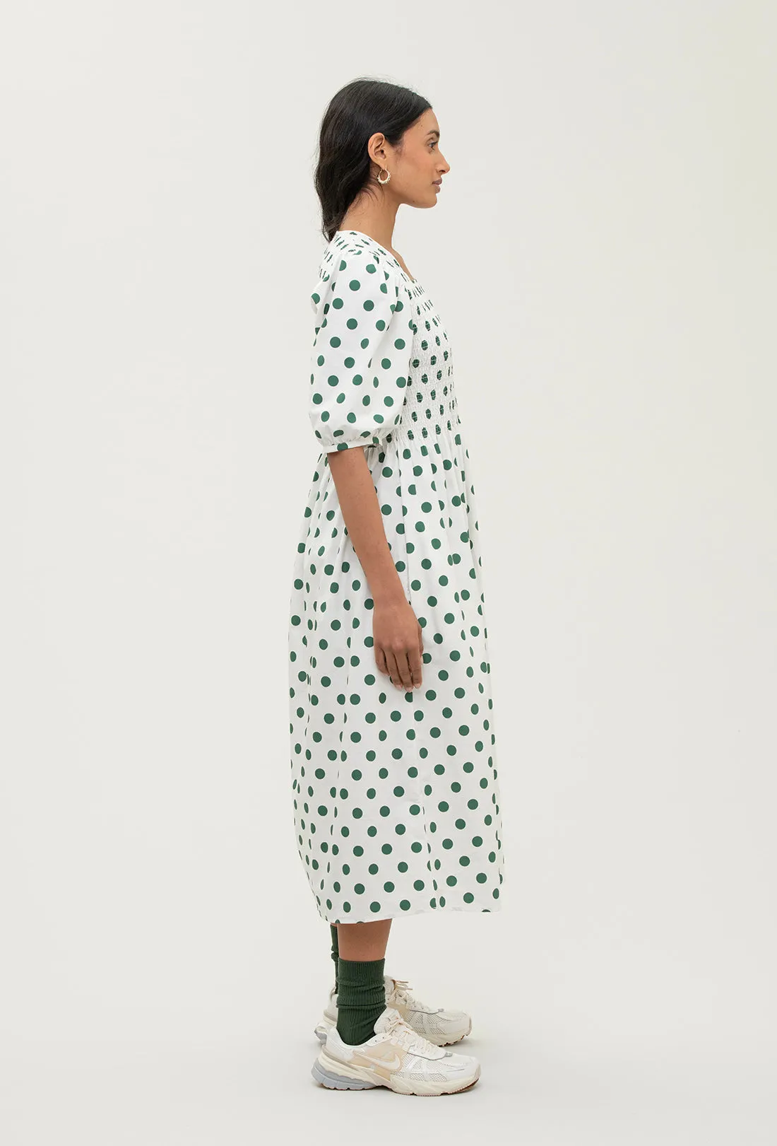 Daria Dress - Green Spot/Cream sold by Shrimps product image thumbnail 4