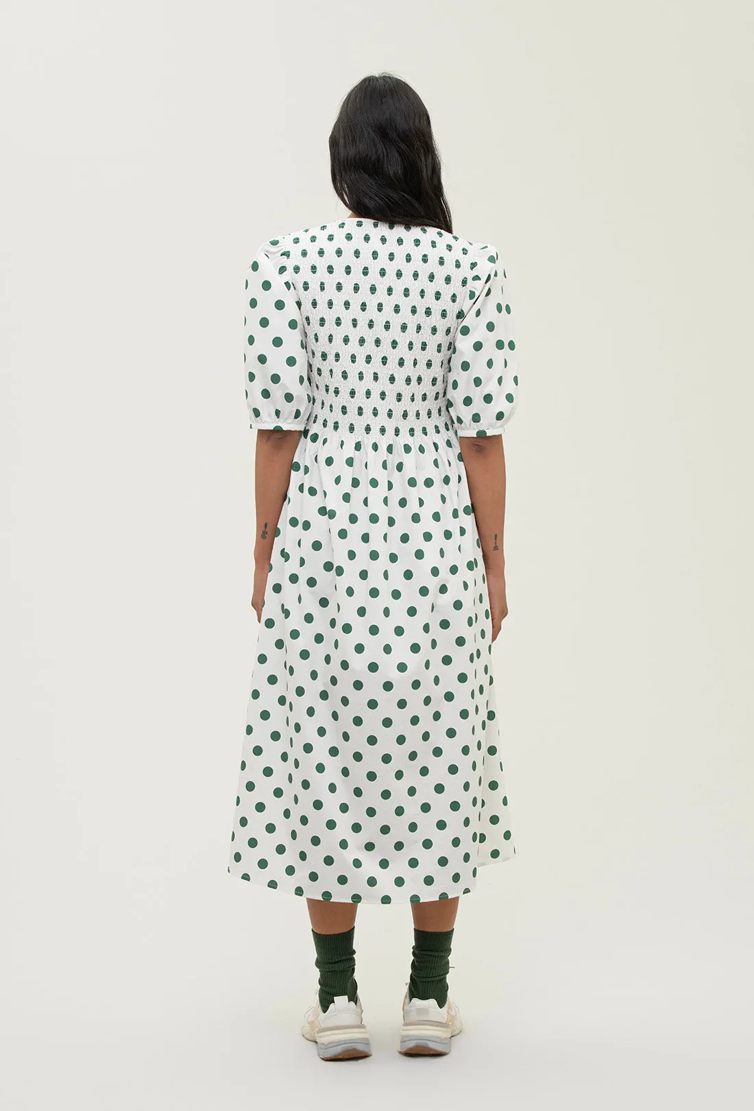 Daria Dress - Green Spot/Cream sold by Shrimps product image thumbnail 5