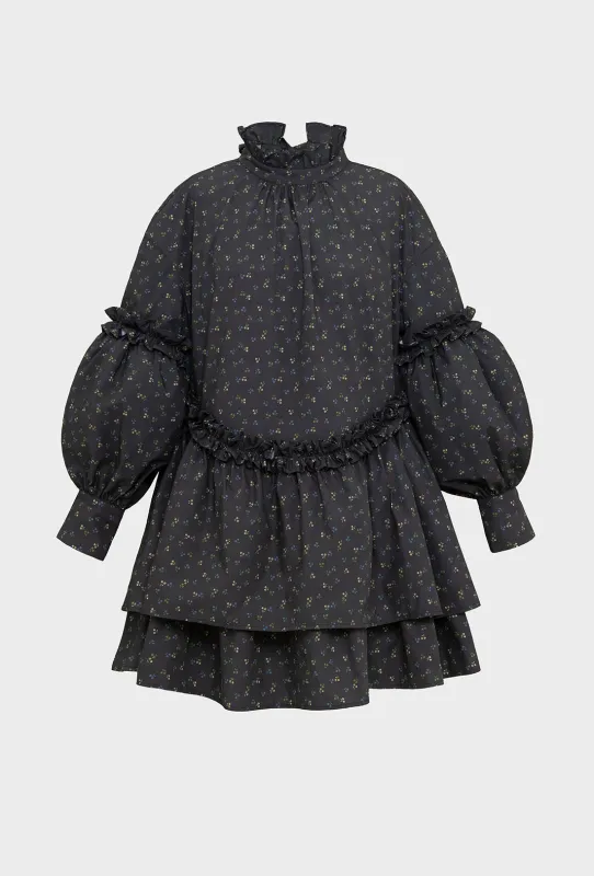 Irene Dress - Black Ditzy Floral made by Shrimps