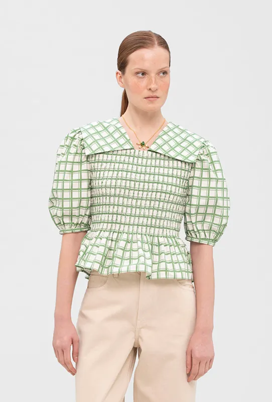 Rowan Blouse - Leaf Green Check made by Shrimps