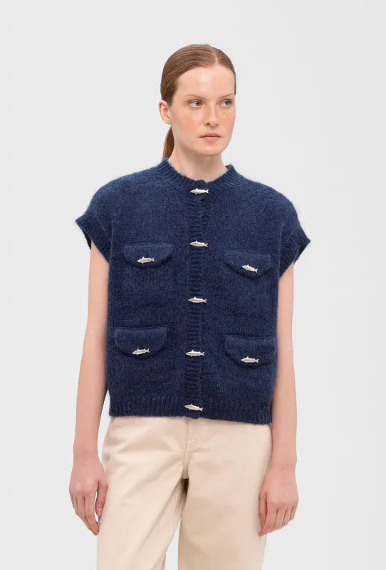 Lennox Vest - Navy made by Shrimps
