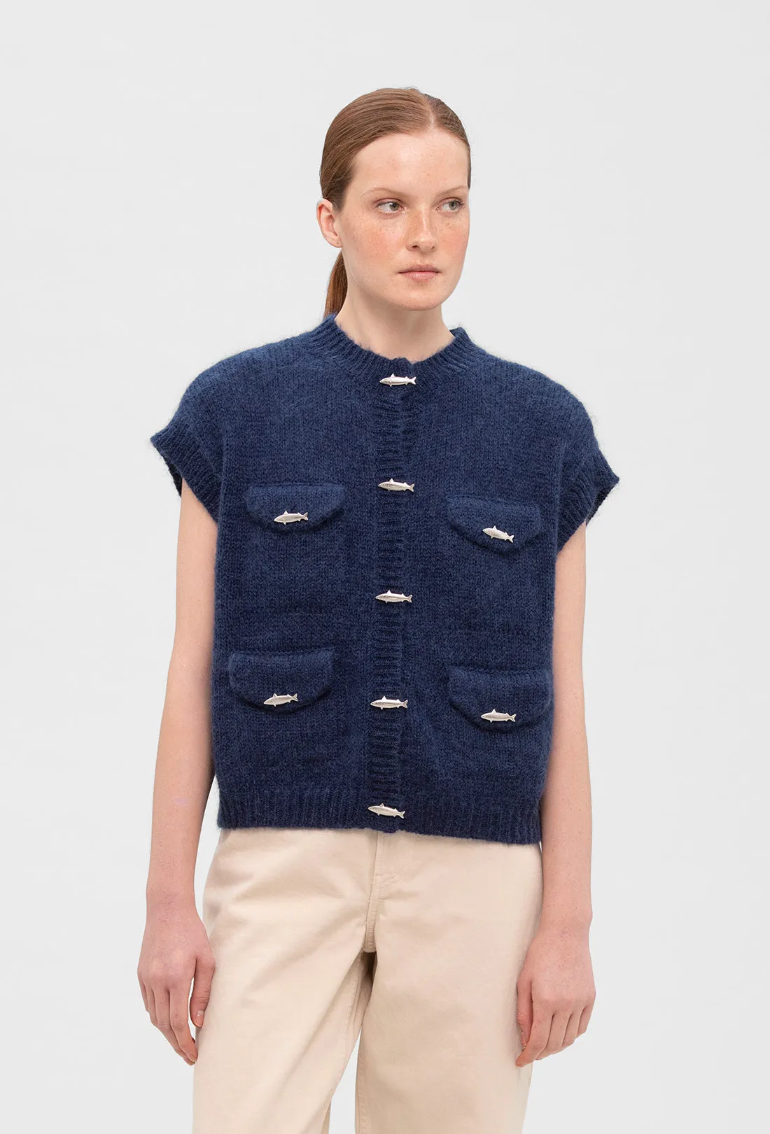 Lennox Vest - Navy sold by Shrimps