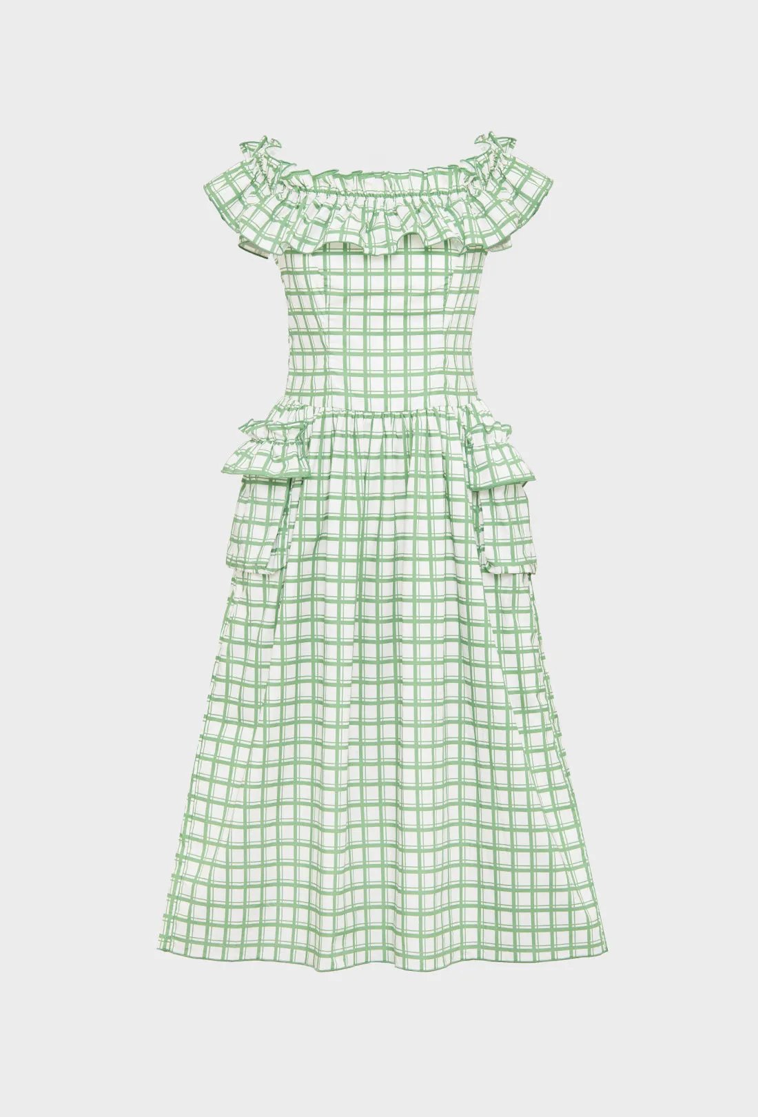 Juliet Dress - Leaf Green Check sold by Shrimps product image thumbnail 3