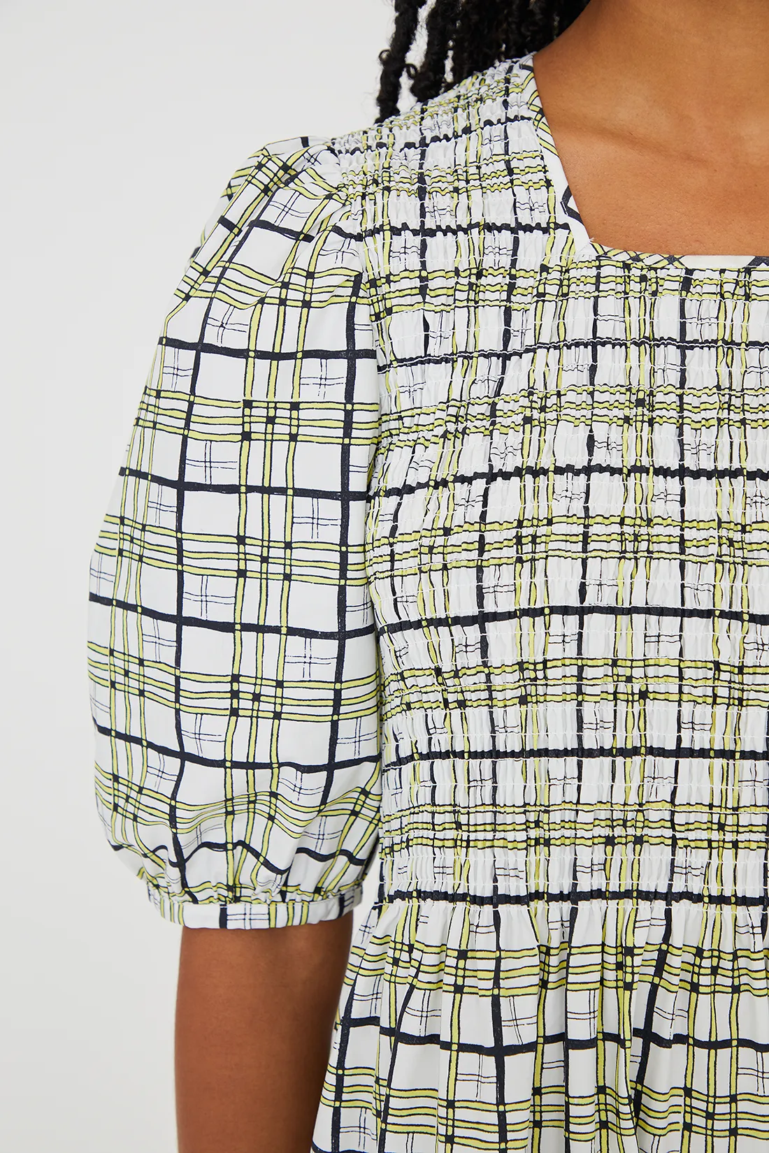 Daria Dress - Yellow/Black Check sold by Shrimps product image thumbnail 5