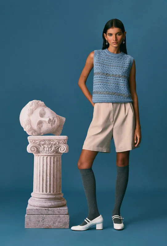 Salem Vest - Greek Blue Gingham made by Shrimps