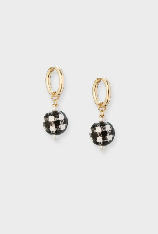 Philo Earrings - Black Gingham made by Shrimps